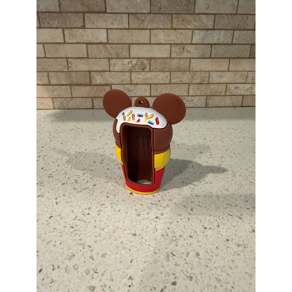 Disney Parks Mickey Mouse Ice Cream Sundae Hand Sanitizer Holder Keyring